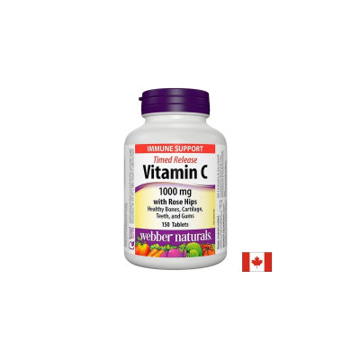 Витамин C 1000 mg + шипка x 150 таблетки, с удължено освобождаване Natural Factors