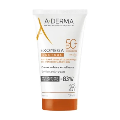 A-Derma Exomega Control SPF50+ Слънцезащитен емолиентен крем 150 ml