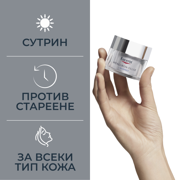 Eucerin® Комплект за 3Х ефект против стареене Epigenetic серум + Hyaluron-Filler Дневен крем SPF30