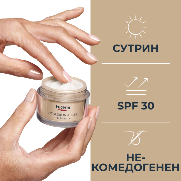 Eucerin® Комплект против старенее и възрастови петна Hyaluron-Filler+Elasticity Дневен Крем SPF30 + Hyaluron-Filler+Elasticity Околоочен крем