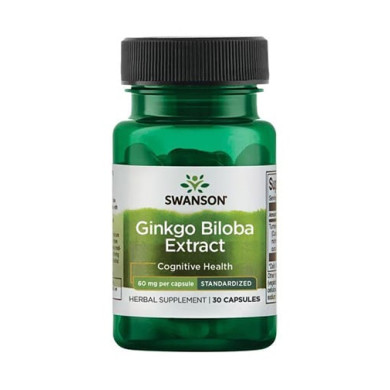 SWANSON Ginkgo Biloba Extract 60mg. / 30 Caps