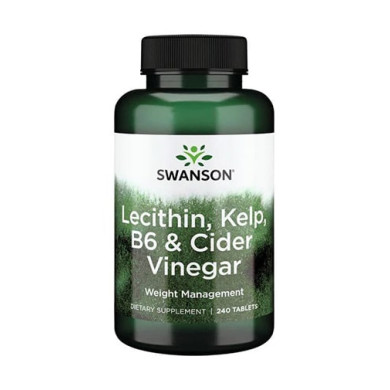 SWANSON Lecithin, Kelp, B-6, & Cider Vinegar 240 Tabs.