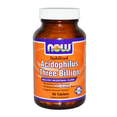 Now - Acidophilus Three Billion / Пробиотик - 90 Tаблетки