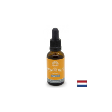 Кости и стави - Витамин D3 (300 IU) + K2 (3.6 µg) Веган, 25 ml капки