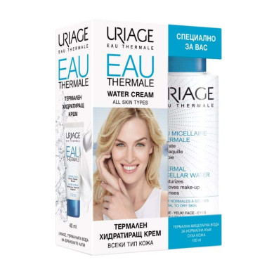 URIAGE EAU THERMALE  ЛЕК ТЕРМАЛЕН ХИДРАТИРАЩ КРЕМ 40ml + ТЕРМАЛНА МИЦЕЛАРНА ВОДА за нормална до суха кожа  х 100мл