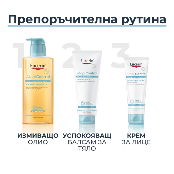 Eucerin AtopiControl Успокояващо измиващо олио 2x400мл