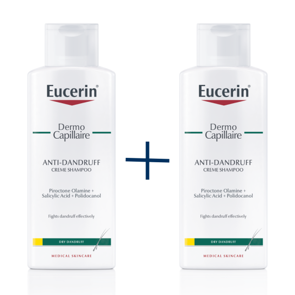 Eucerin DermoCapillaire Крем-шампоан против сух пърхот 1+1