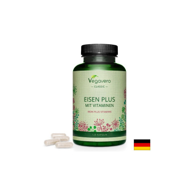 Желязо + Витамини (С, В2,В6, В12 и фолиева киселина) - Eisen Plus Mit Vitaminen, 120 капсули Vegavero