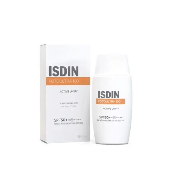 ISDIN Foto Ultra 100 Active Unify Fusion Fluid SPF 50+Слънцезащитен флуид за лице с тройно действие 50мл