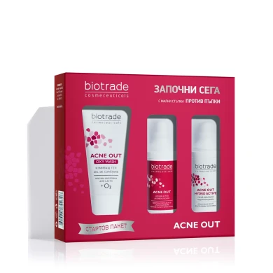 BIOTRADE Acne Out: Стартов пакет / ГЕЛ + ЛОСИОН + КРЕМ /