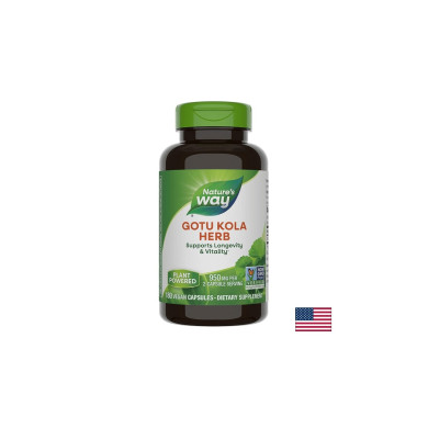 Gotu Kola Herb - Готу кола (За кръвообращението, венозната система и мозъчната функция), 475 mg, 180 капсули Nature’s Way