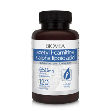 BIOVEA Acetyl L-Carnitine + Alpha Lipoic Acid 650 mg / 120 Caps