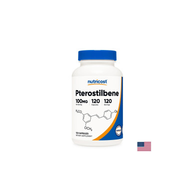 Мозъчна функция - Птеростилбен (Pterostilbene), 100 mg x 120 капсули Nutricost