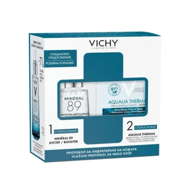 Vichy Aqualia Thermal  Комплект - Хидратиращ крем за лице лека текстура 50 мл + Vichy Mineral 89 Хидратиращ гел-бустер 50 мл