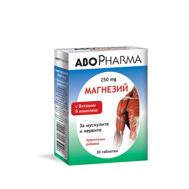 АБОФАРМА МАГНЕЗИЙ + ВИТАМИН B КОМПЛЕКС 250  таблетки х 30