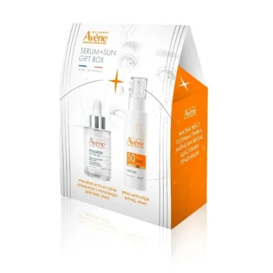 Avene BOX Hyaluron Activ B3 Серум концентрат за лице с изпълващо действие 30 мл + Слънцезащитен анти ейдж флуид SPF50 40 мл Комплект
