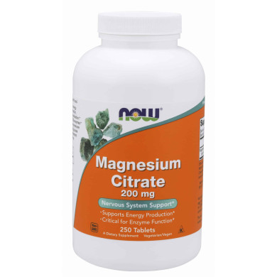 Now - Magnesium Citrate / Магнезиев Цитрат 200 Мг - 250 Таблетки
