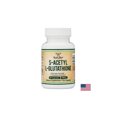 S-Acetyl-L-Glutathione/ S-Ацетил-L-Глутатион, 60 капсули Double Wood