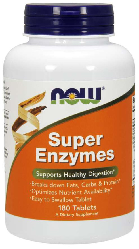 Now - Super Enzymes / Супер Ензими - 180 Tаблетки