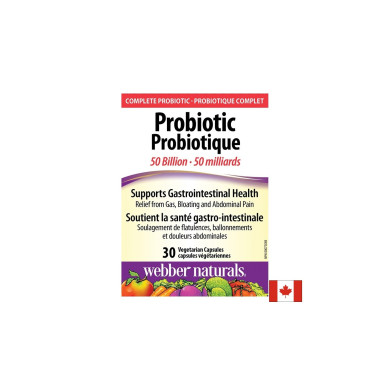 Probiotic 50 Billion - Пробиотик 50 млрд. активни пробиотици, 10 щама, 30 капсули Webber Naturals