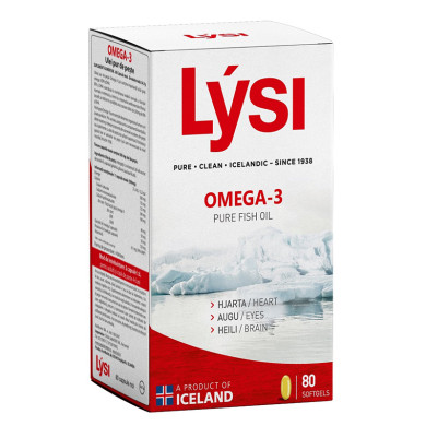 Омега-3 – рибено масло за сърцето, мозъка и очите 500 mg, 80 софтгел капсули Lysi
