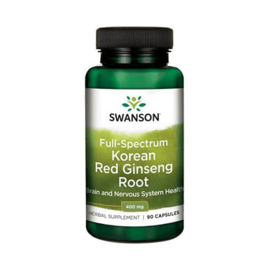 SWANSON Full-Spectrum Korean Red Ginseng Root / Корейски червен Жен-Шен 400mg. / 90 Caps.