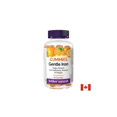 Желязо Гъми 6 mg, 90 желирани таблетки, с вкус на портокал, Webber Naturals