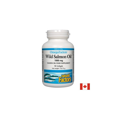 Wild Salmon Oil / Дива сьомга (масло) 1000 mg х 90 софтгел капсули Natural Factors