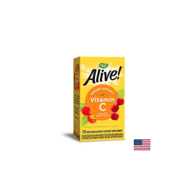 Alive! Vitamin C / Алайв! Витамин С (oт ацерола органик), 120 капсули Nature’s Way