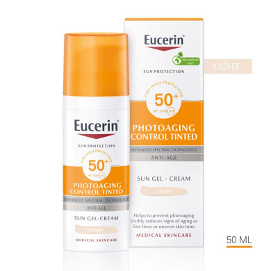 Eucerin Оцветен слънцезащитен гел-крем за лице PHOTOAGING CONTROL SPF 50+ Светъл нюанс 50мл