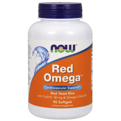Now - Red Omega  / Рибено масло с добавени дрожди от червен ориз- 90 Дражета