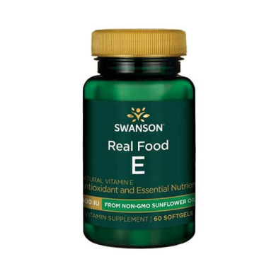SWANSON Real Food E from Non-GMO Sunflower Oil 400IU / 60 Soft