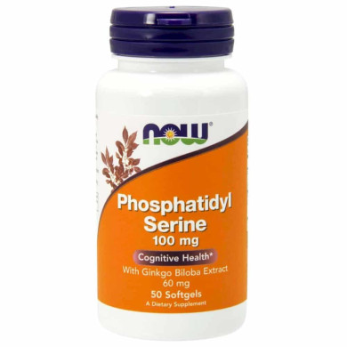 Now - Phosphatidyl Serine 100 Мг. /Ginkgo (Фосфатидил Серин И Гинко Билоба) - 50 Капсули