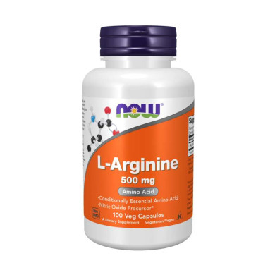 Now - L-Arginine / Л-Аргинин 500 Мг - 100 Капсули