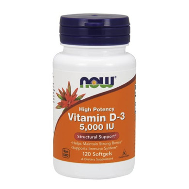 NOW Vitamin D-3 / 5000 IU / 120 Softgels