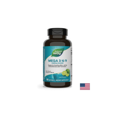 Mega 3/6/9 Omega Blend/ Омега 3/6/9, 90 софтгел капсули Nature’s Way