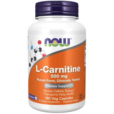 Now - L-Carnitine / Л-Карнитин 500 Мг - 180 Капсули