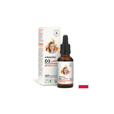 Имунна и костна система - Витамин D3 (800 IU)  - за деца и възрастни, 30 ml капки Aura Herbals