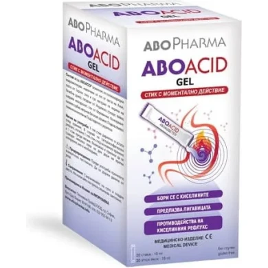 АБОФАРМА Абоацид Ксанацид гел при стомашни киселини и рефлукс x 20 стика Abopharma
